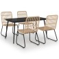 vidaXL Set da Pranzo da Giardino 5 pz in Polyrattan e Vetro