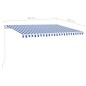 Tenda da Sole Retrattile Manuale con LED 400x350 cm Blu Bianco Tenda da Sole Retrattile Manuale con LED 400x350 cm Blu Bianco