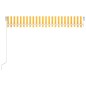 Tenda da Sole Retrattile Manuale LED 400x350 cm Giallo Bianco Tenda da Sole Retrattile Manuale LED 400x350 cm Giallo Bianco