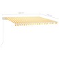 Tenda da Sole Retrattile Manuale LED 400x350 cm Giallo Bianco Tenda da Sole Retrattile Manuale LED 400x350 cm Giallo Bianco