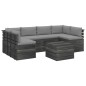 vidaXL Set Divani da Giardino su Pallet 7 pz con Cuscini Massello Pino vidaXL Set Divani da Giardino su Pallet 7 pz con Cuscini Massello Pino