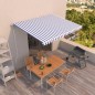 Tenda da Sole Retrattile Automatica 400x350 cm Blu e Bianca Tenda da Sole Retrattile Automatica 400x350 cm Blu e Bianca