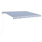 Tenda da Sole Retrattile Automatica 400x350 cm Blu e Bianca Tenda da Sole Retrattile Automatica 400x350 cm Blu e Bianca