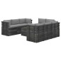 vidaXL Set Divani da Giardino su Pallet 9 pz con Cuscini Massello Pino vidaXL Set Divani da Giardino su Pallet 9 pz con Cuscini Massello Pino