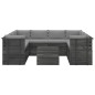 vidaXL Set Divani da Giardino su Pallet 9 pz con Cuscini Massello Pino vidaXL Set Divani da Giardino su Pallet 9 pz con Cuscini Massello Pino