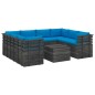 vidaXL Set Divani da Giardino su Pallet 9 pz con Cuscini Massello Pino vidaXL Set Divani da Giardino su Pallet 9 pz con Cuscini Massello Pino