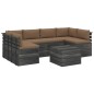 vidaXL Set Divani da Giardino su Pallet 7 pz con Cuscini Massello Pino vidaXL Set Divani da Giardino su Pallet 7 pz con Cuscini Massello Pino