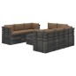 vidaXL Set Divani da Giardino su Pallet 9 pz con Cuscini Massello Pino vidaXL Set Divani da Giardino su Pallet 9 pz con Cuscini Massello Pino