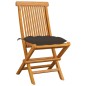 vidaXL Sedie da Giardino e Cuscini Grigio Talpa 4 pz Massello di Teak vidaXL Sedie da Giardino e Cuscini Grigio Talpa 4 pz Massello di Teak