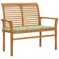 vidaXL Panca da Giardino con Cuscino Motivo a Foglie 112 cm Legno Teak vidaXL Panca da Giardino con Cuscino Motivo a Foglie 112 cm Legno Teak