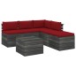 vidaXL Set Divani da Giardino su Pallet 6 pz con Cuscini Massello Pino vidaXL Set Divani da Giardino su Pallet 6 pz con Cuscini Massello Pino
