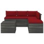 vidaXL Set Divani da Giardino su Pallet 6 pz con Cuscini Massello Pino vidaXL Set Divani da Giardino su Pallet 6 pz con Cuscini Massello Pino