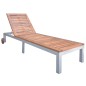 vidaXL Sdraio con Cuscino Legno Massello di Acacia e Acciaio Zincato vidaXL Sdraio con Cuscino Legno Massello di Acacia e Acciaio Zincato