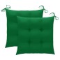 vidaXL Sedie da Giardino 2 pz con Cuscini Verdi in Massello di Teak vidaXL Sedie da Giardino 2 pz con Cuscini Verdi in Massello di Teak