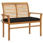 vidaXL Panca da Giardino con Cuscino Nero 112 cm in Legno di Teak vidaXL Panca da Giardino con Cuscino Nero 112 cm in Legno di Teak