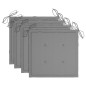 vidaXL Sedie da Giardino con Cuscini Grigi 4 pz Massello di Teak vidaXL Sedie da Giardino con Cuscini Grigi 4 pz Massello di Teak