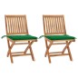 vidaXL Sedie da Giardino 2 pz con Cuscini Verdi in Massello di Teak vidaXL Sedie da Giardino 2 pz con Cuscini Verdi in Massello di Teak