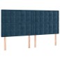 Testiere 4 pz Blu Scuro 100x5x78/88 cm in Velluto Testiere 4 pz Blu Scuro 100x5x78/88 cm in Velluto