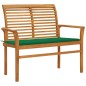 vidaXL Panca da Giardino con Cuscino Verde 112 cm in Legno Teak vidaXL Panca da Giardino con Cuscino Verde 112 cm in Legno Teak