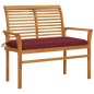 vidaXL Panca da Giardino con Cuscino Rosso Vino 112 cm Legno di Teak vidaXL Panca da Giardino con Cuscino Rosso Vino 112 cm Legno di Teak