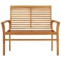vidaXL Panca da Giardino con Cuscino Rosso Vino 112 cm Legno di Teak vidaXL Panca da Giardino con Cuscino Rosso Vino 112 cm Legno di Teak