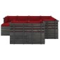 vidaXL Set Divani da Giardino Pallet 10 pz con Cuscini Massello Pino vidaXL Set Divani da Giardino Pallet 10 pz con Cuscini Massello Pino