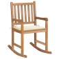 vidaXL Sedia a Dondolo con Cuscino Crema in Legno di Teak vidaXL Sedia a Dondolo con Cuscino Crema in Legno di Teak