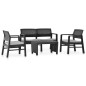 vidaXL Set Salotto da Giardino con Cuscini 4 pz in Plastica Antracite vidaXL Set Salotto da Giardino con Cuscini 4 pz in Plastica Antracite