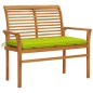 vidaXL Panca da Giardino con Cuscino Verde Brillante 112 cm Legno Teak vidaXL Panca da Giardino con Cuscino Verde Brillante 112 cm Legno Teak
