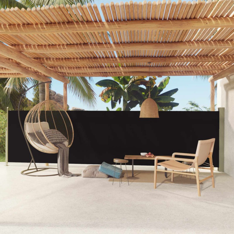 Tenda Laterale Retrattile per Patio 140x600 cm Nera Tenda Laterale Retrattile per Patio 140x600 cm Nera