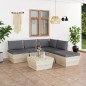 vidaXL Set Divani da Giardino su Pallet 6 pz con Cuscini Legno Abete vidaXL Set Divani da Giardino su Pallet 6 pz con Cuscini Legno Abete