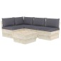 vidaXL Set Divani da Giardino su Pallet 5 pz con Cuscini Legno Abete vidaXL Set Divani da Giardino su Pallet 5 pz con Cuscini Legno Abete