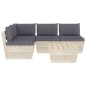 vidaXL Set Divani da Giardino su Pallet 5 pz con Cuscini Legno Abete vidaXL Set Divani da Giardino su Pallet 5 pz con Cuscini Legno Abete