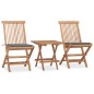 vidaXL Set da Pranzo Giardino Pieghevole 3 pz Cuscino Massello di Teak vidaXL Set da Pranzo Giardino Pieghevole 3 pz Cuscino Massello di Teak