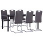 vidaXL Set Sala da Pranzo 7 pz in Similpelle Grigio vidaXL Set Sala da Pranzo 7 pz in Similpelle Grigio