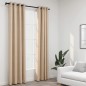 vidaXL Tende Oscuranti Effetto Lino con Occhielli 2 pz Beige 140x245cm vidaXL Tende Oscuranti Effetto Lino con Occhielli 2 pz Beige 140x245cm