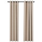 vidaXL Tende Oscuranti Effetto Lino con Occhielli 2 pz Beige 140x245cm vidaXL Tende Oscuranti Effetto Lino con Occhielli 2 pz Beige 140x245cm