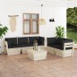 vidaXL Set Divani da Giardino su Pallet 6 pz con Cuscini Legno Abete vidaXL Set Divani da Giardino su Pallet 6 pz con Cuscini Legno Abete