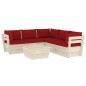 vidaXL Set Divani da Giardino su Pallet 6 pz con Cuscini Legno Abete vidaXL Set Divani da Giardino su Pallet 6 pz con Cuscini Legno Abete
