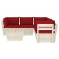 vidaXL Set Divani da Giardino su Pallet 6 pz con Cuscini Legno Abete vidaXL Set Divani da Giardino su Pallet 6 pz con Cuscini Legno Abete