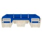 vidaXL Set Divani da Giardino su Pallet 9 pz con Cuscini Legno Abete vidaXL Set Divani da Giardino su Pallet 9 pz con Cuscini Legno Abete