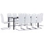 vidaXL Set Sala da Pranzo 11 pz in Similpelle Bianca vidaXL Set Sala da Pranzo 11 pz in Similpelle Bianca