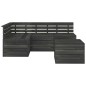 vidaXL Set Divani da Giardino su Pallet 5 pz Legno Pino Grigio Scuro vidaXL Set Divani da Giardino su Pallet 5 pz Legno Pino Grigio Scuro