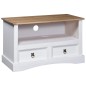 vidaXL Mobile Porta TV Legno Pino Messicano Corona Bianco 91x43x56 cm vidaXL Mobile Porta TV Legno Pino Messicano Corona Bianco 91x43x56 cm