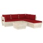 vidaXL Set Divani da Giardino su Pallet 6 pz con Cuscini Legno Abete vidaXL Set Divani da Giardino su Pallet 6 pz con Cuscini Legno Abete