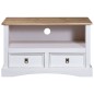 vidaXL Mobile Porta TV Legno Pino Messicano Corona Bianco 91x43x56 cm vidaXL Mobile Porta TV Legno Pino Messicano Corona Bianco 91x43x56 cm
