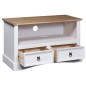 vidaXL Mobile Porta TV Legno Pino Messicano Corona Bianco 91x43x56 cm vidaXL Mobile Porta TV Legno Pino Messicano Corona Bianco 91x43x56 cm