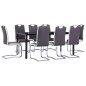 vidaXL Set Sala da Pranzo 9 pz in Similpelle Grigio vidaXL Set Sala da Pranzo 9 pz in Similpelle Grigio