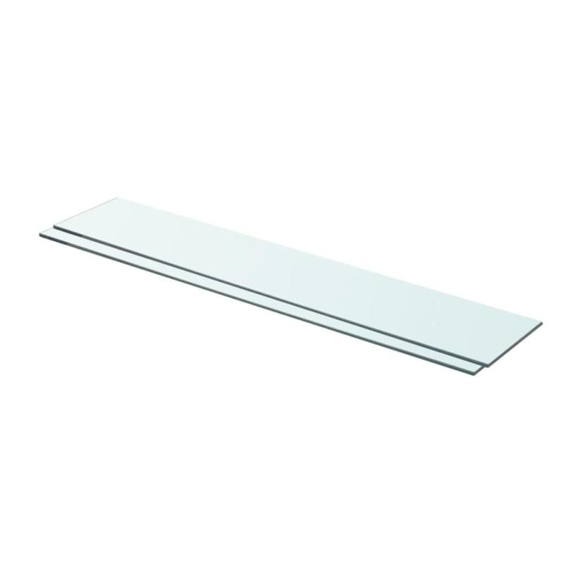 Mensole in Vetro Trasparente 2 pz 80x15 cm Mensole in Vetro Trasparente 2 pz 80x15 cm