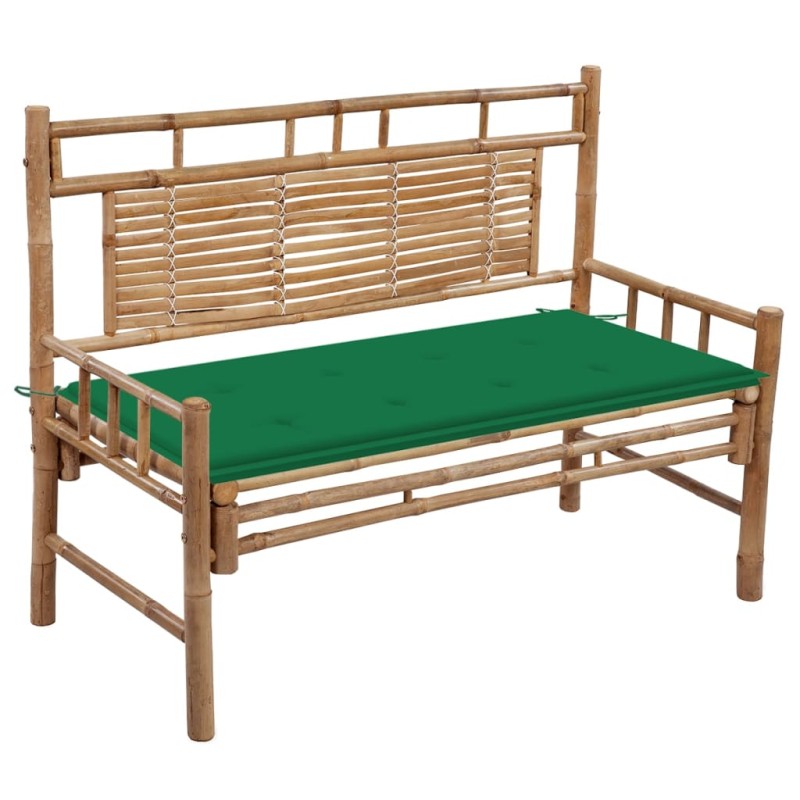 vidaXL Panca da Giardino con Cuscino 120 cm in Bambù vidaXL Panca da Giardino con Cuscino 120 cm in Bambù